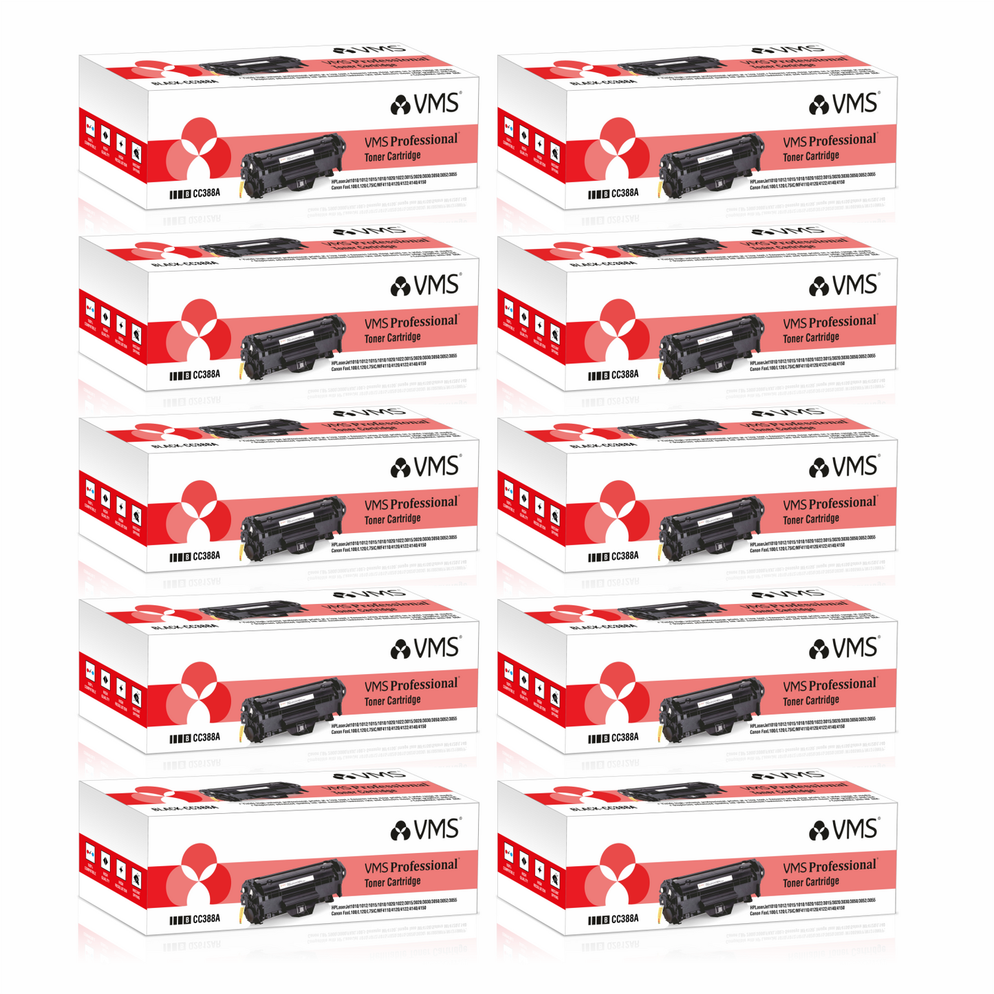VMS Professional Black Toner cartridge Pack of 10