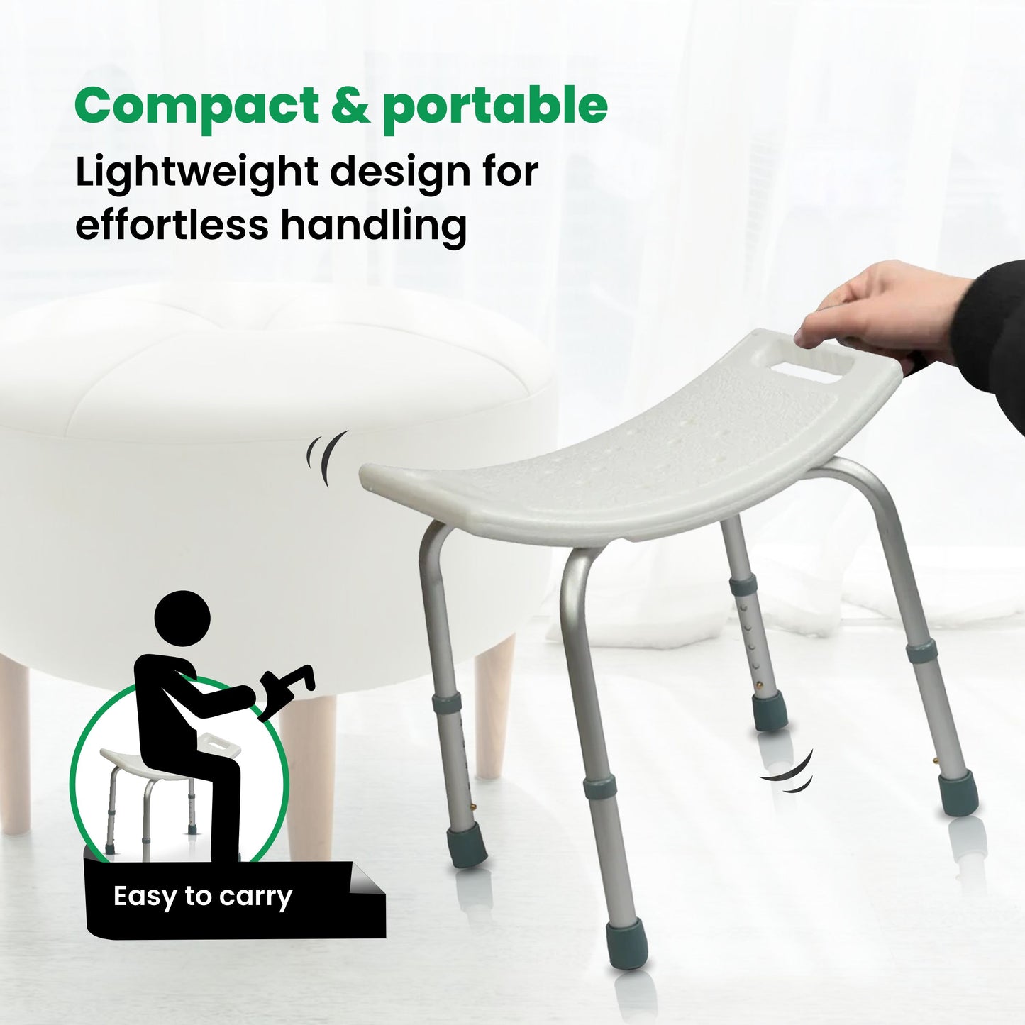 VMS Careline Shower Seat ALPHA Compact and Portable