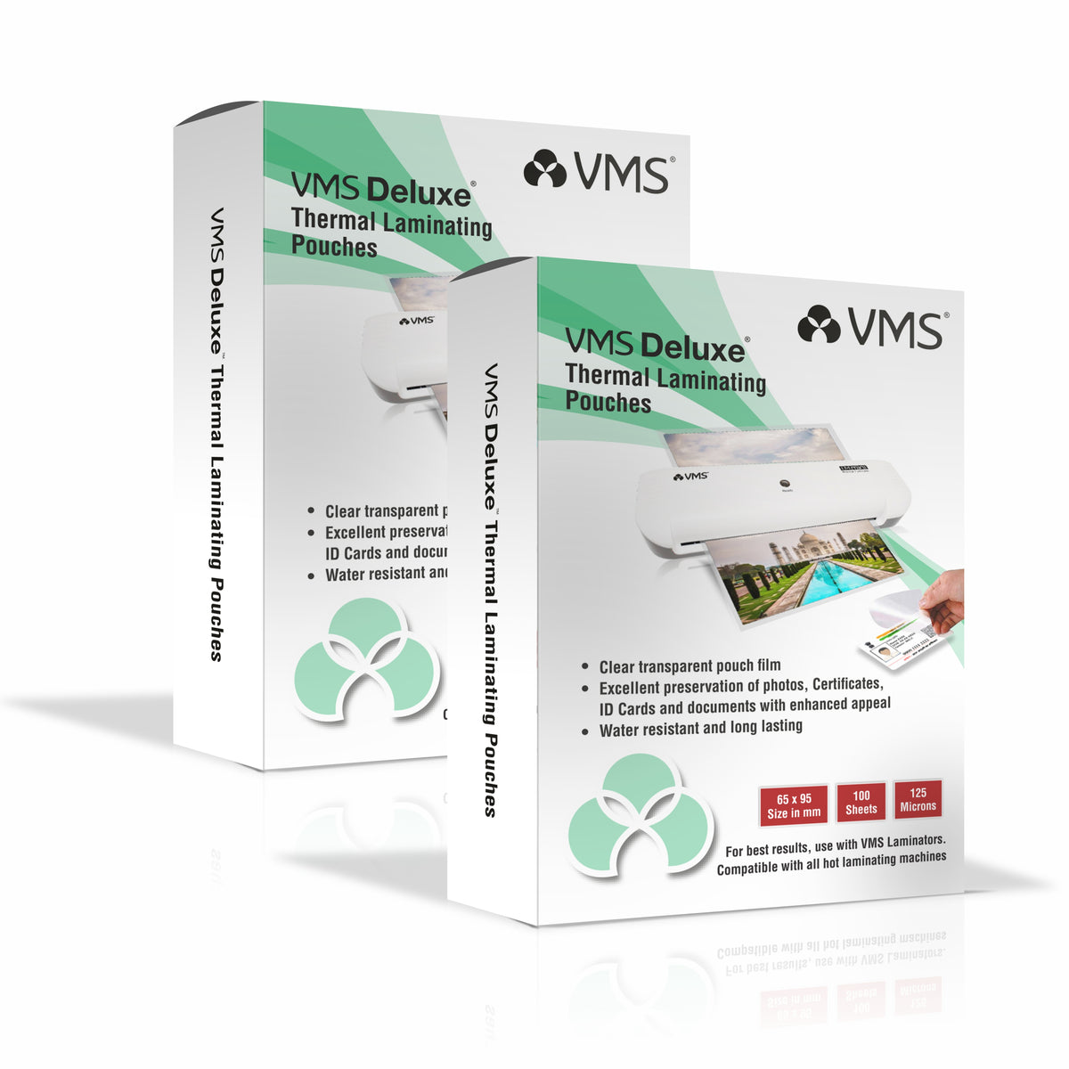 VMS Deluxe 125Mic 65mm x 95mm Thermal Laminating Pouch - 2 x 100 Sheets