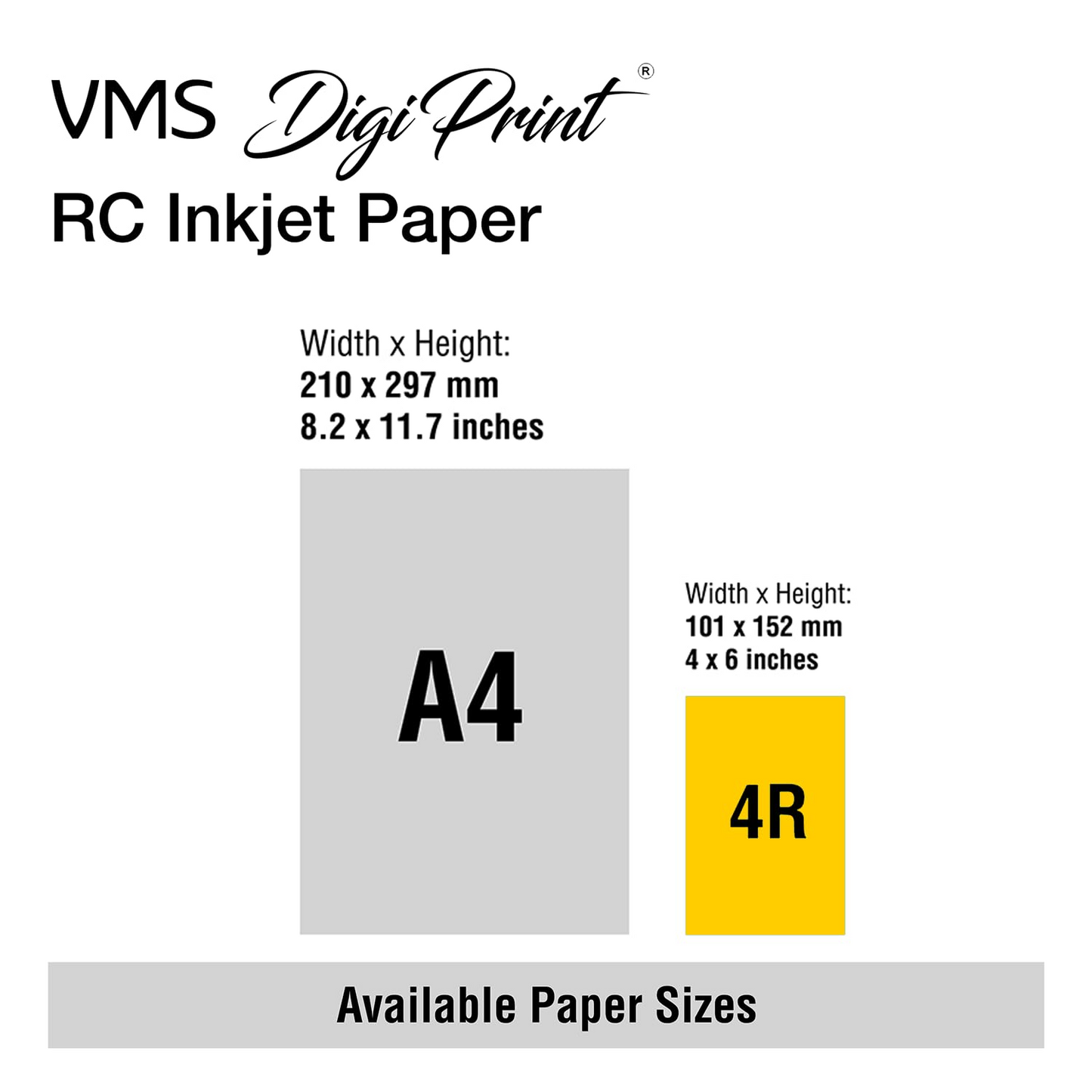 VMS DigiPrint 240 GSM 4R (4x6) Matte Photo Paper - 100 Sheets