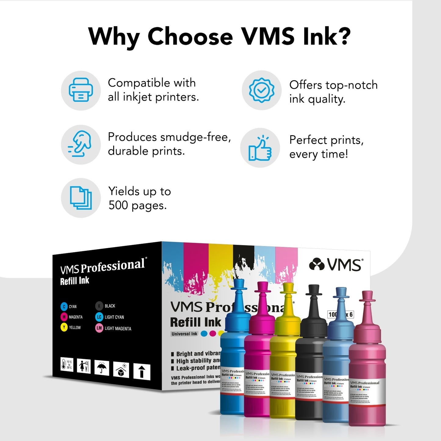 Reason to Choose VMS Professional 100ml Refill Ink