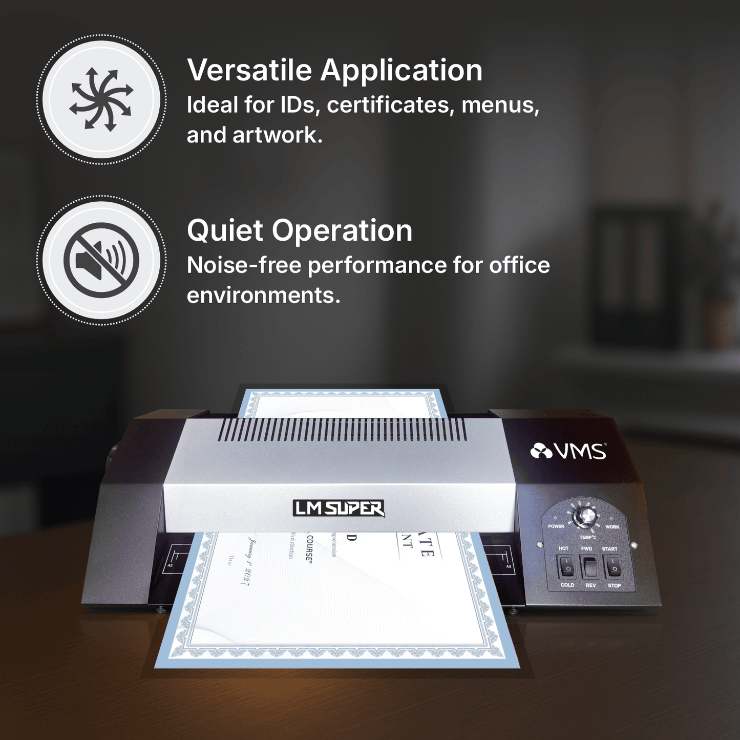 VMS Professional LM Super Heavy Duty Lamination / Laminating Machine Hot & Cold A3 Laminator (Photos ID,I-Card,Documents,Certificate)