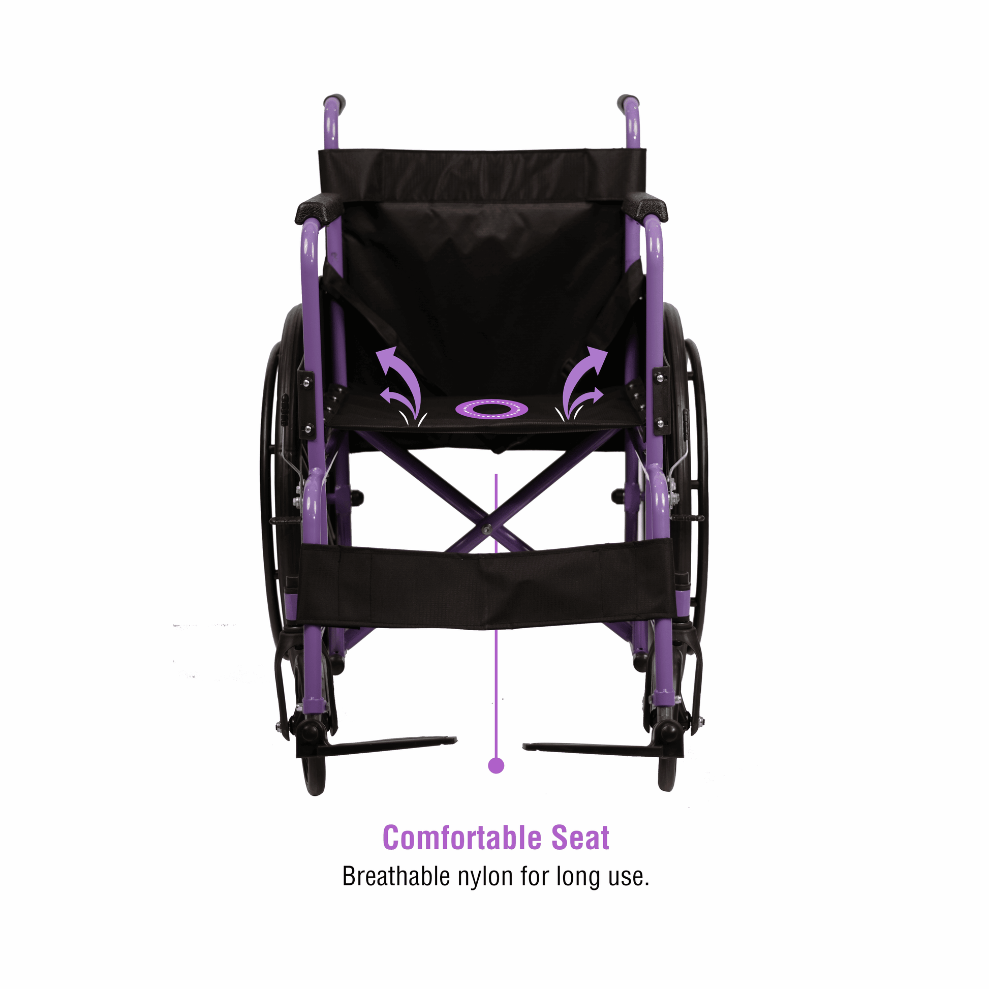VMS Careline Foldable Manual Wheelchair - Comfortable Seat