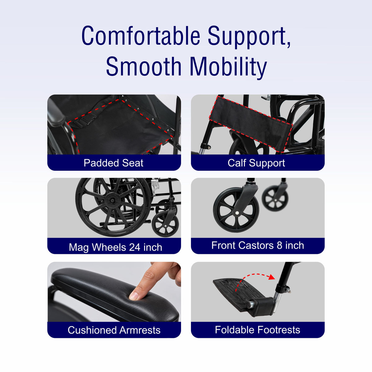 VMS Careline Foldable Manual Wheelchair - Select Plus