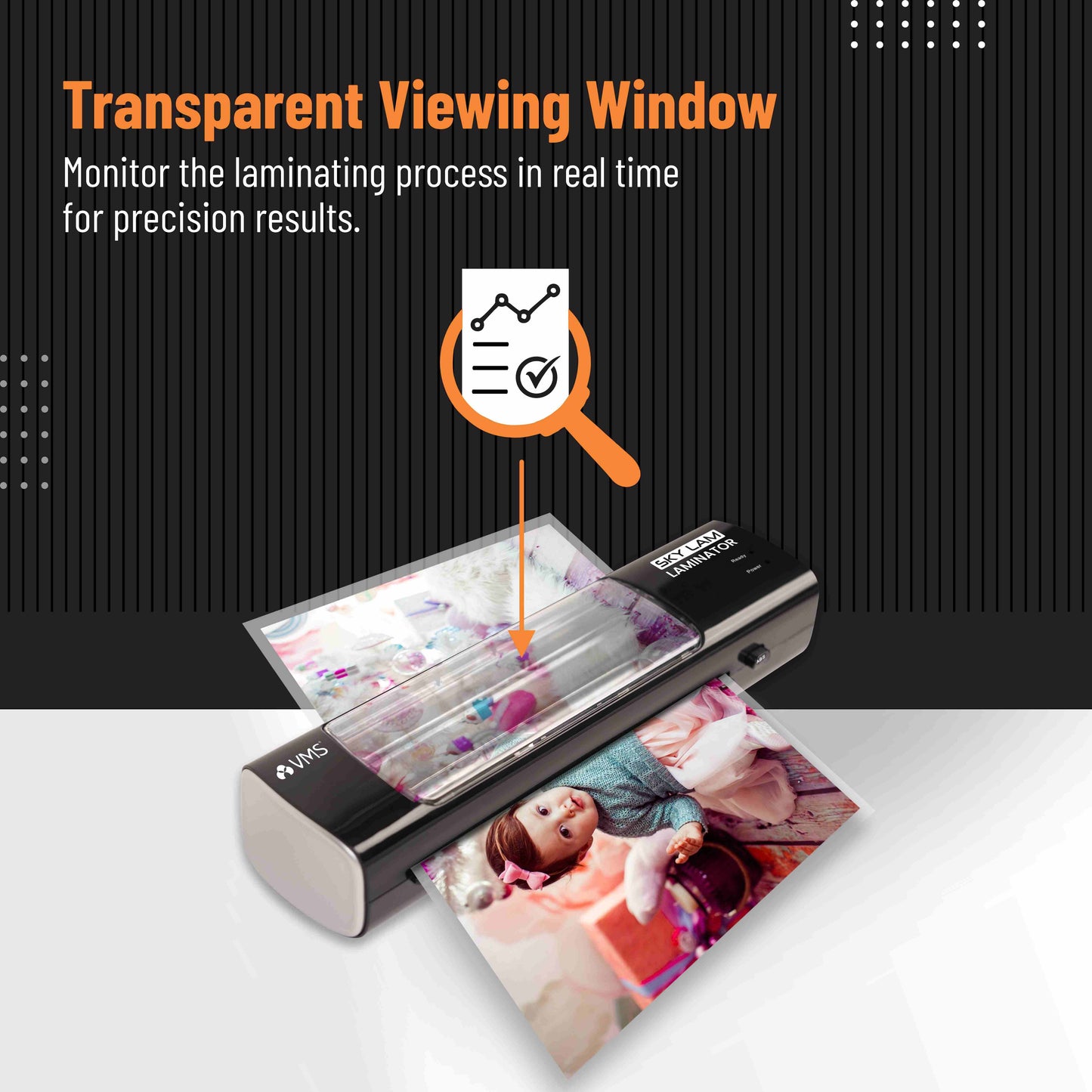 VMS LM Skylam Lamination Machine Transparent Viewing Window