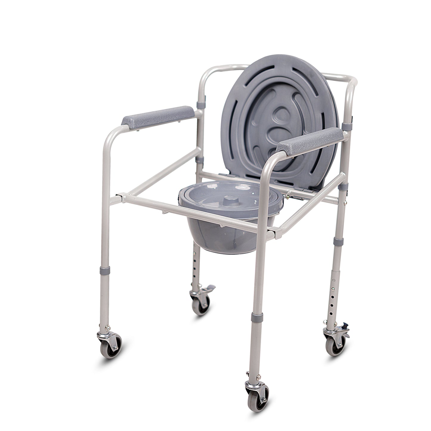 VMS Careline Foldable Commode Wheelchair - STANDARD