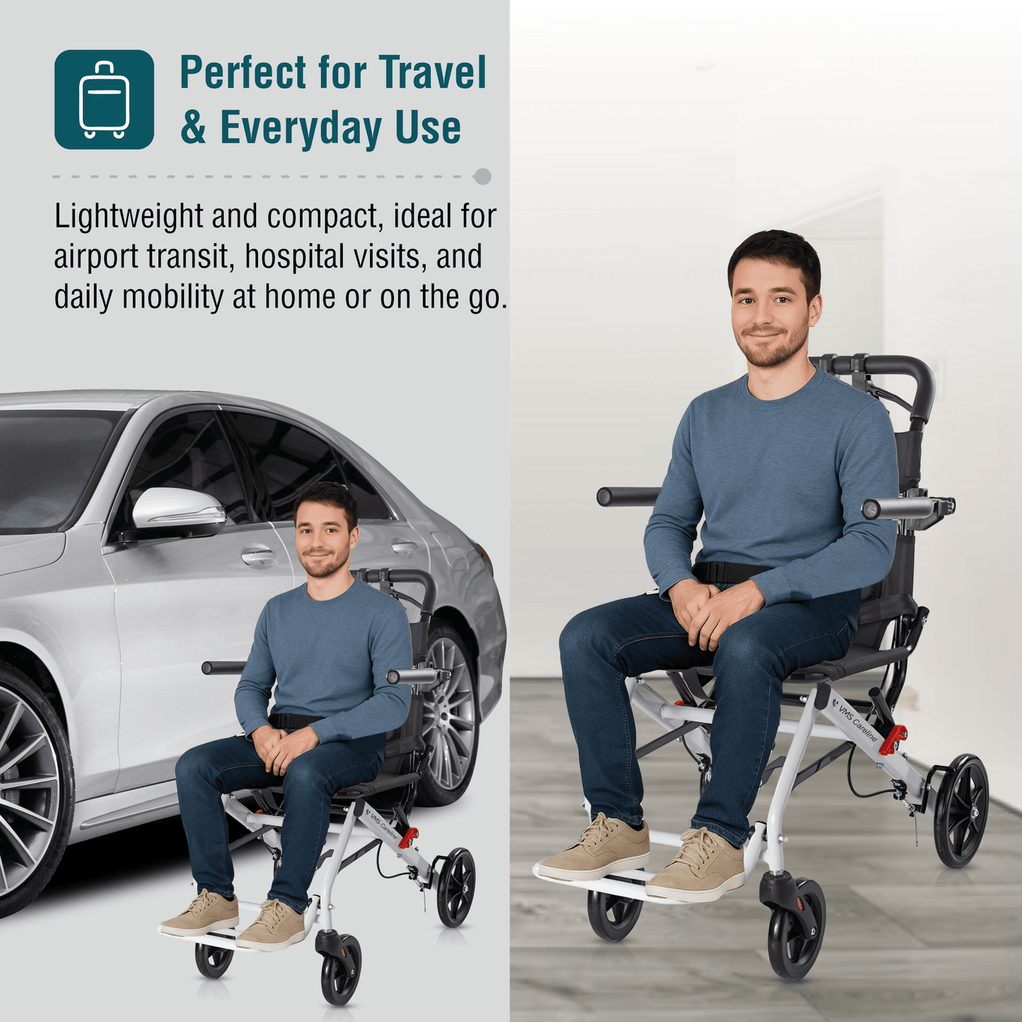 VMS Careline Wheelchair Airlite Perfect for Travel