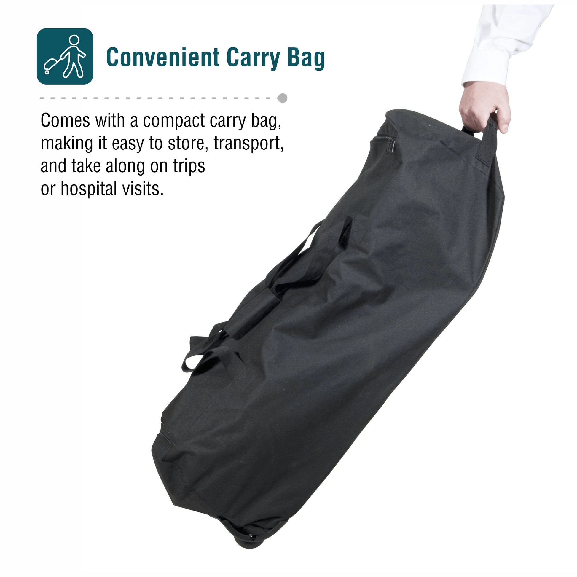 VMS Careline Foldable Portable Wheelchair comes with convenient carry bag