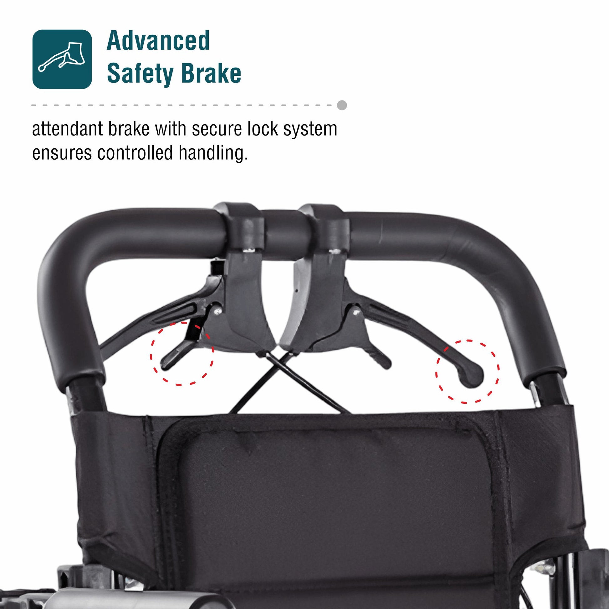 Wheelchair with advanced safety brake system