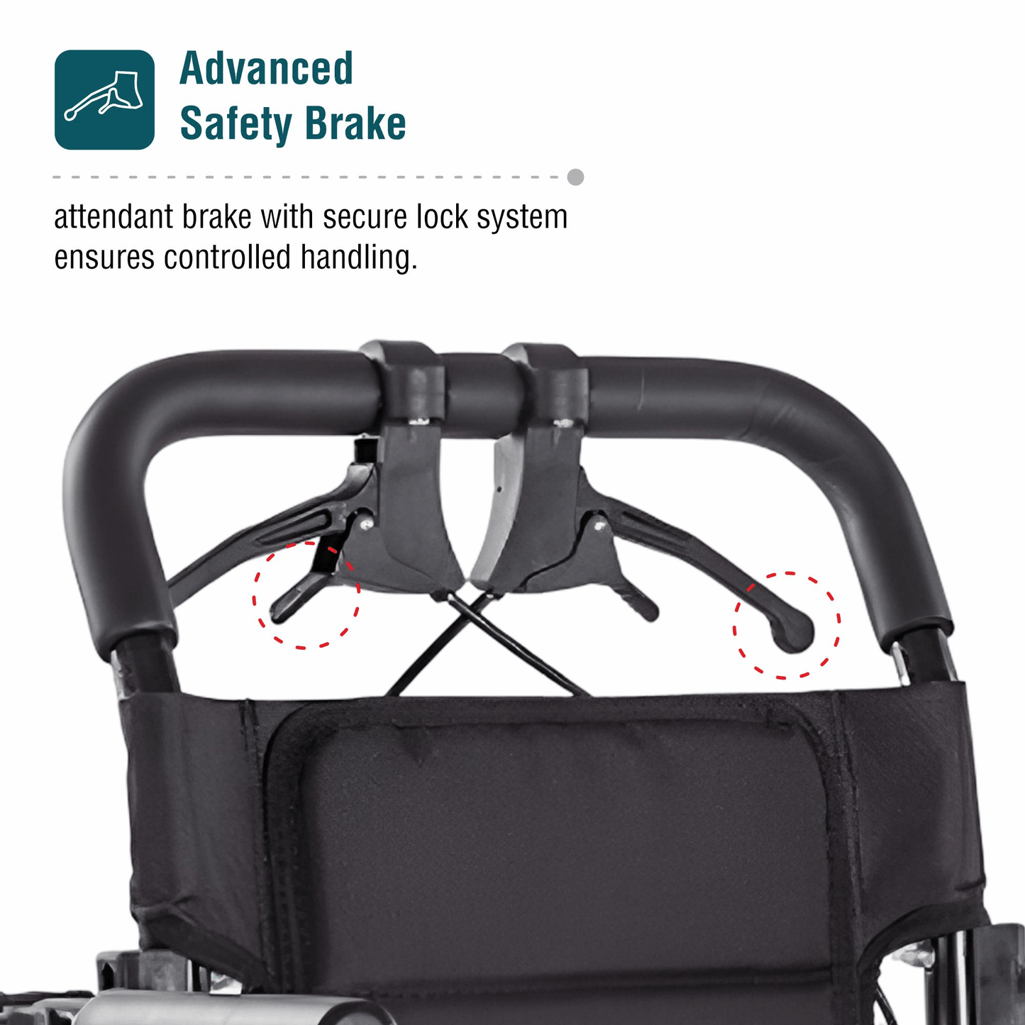 VMS Careline Wheelchair Airlite Safety Brake