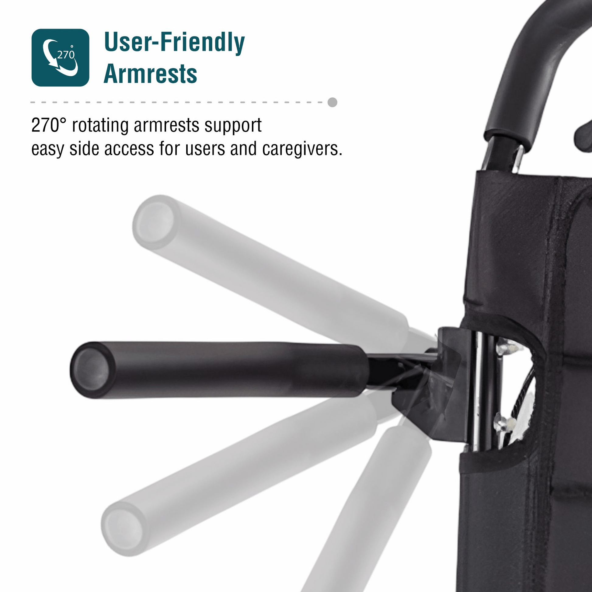 VMS Careline AIRLITE Wheelchair User friendly Armrest