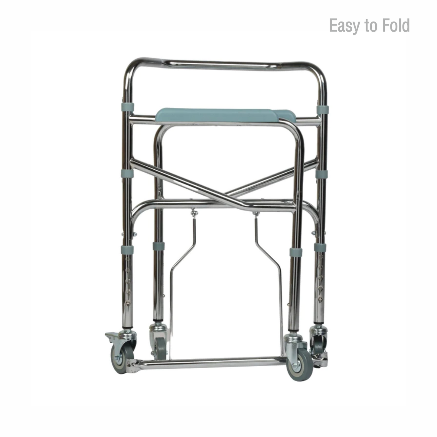 VMS Careline Foldable Chrome Plated Commode Wheelchair - Standard
