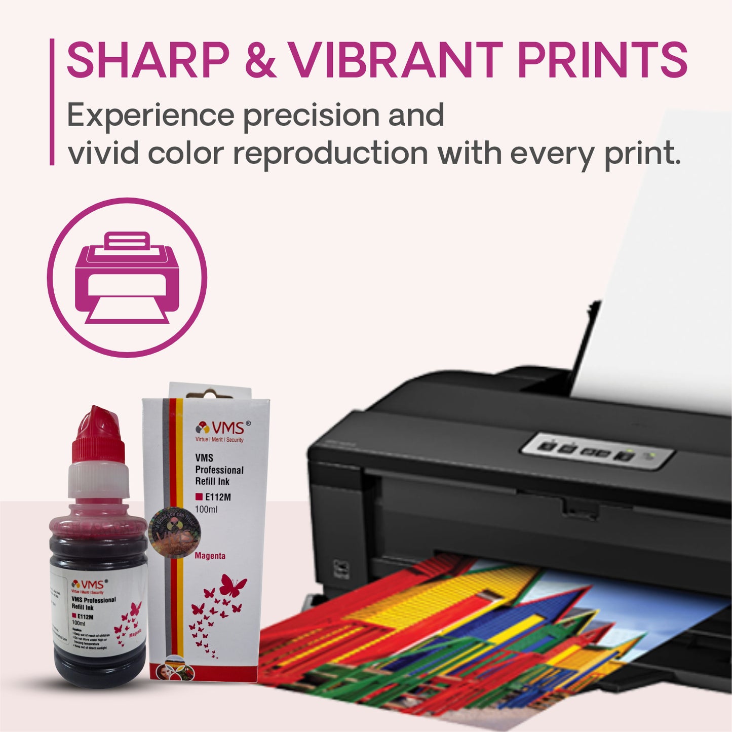 VMS Professional Refill Ink Magenta for Sharp & Vibrant Prints