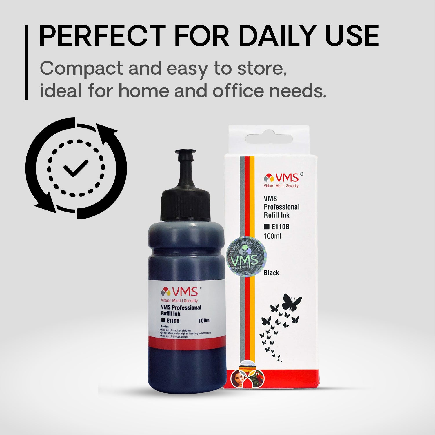 VMS Professional Black 100ml Refill Ink Perfect for Daily Use