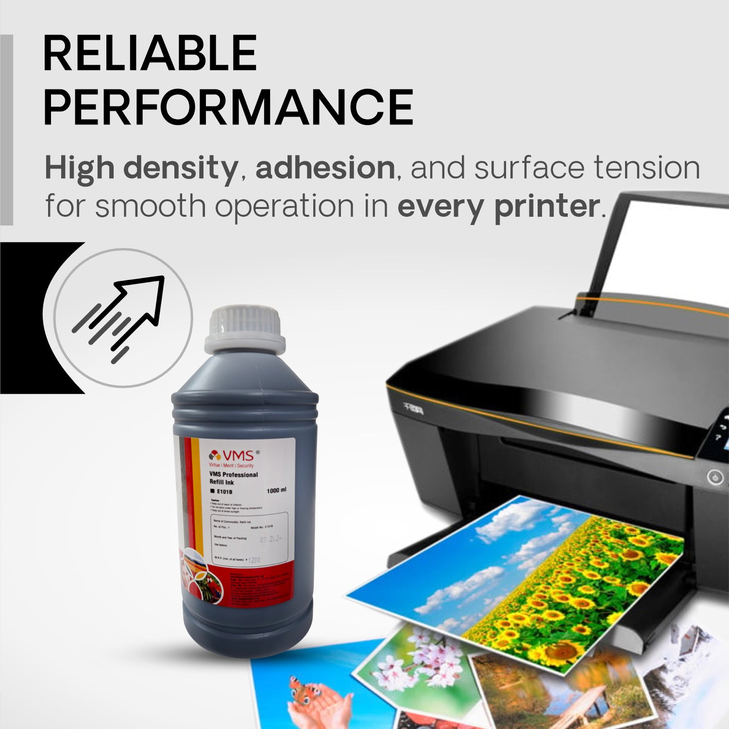 VMS Professional Black 1Ltr Refill Ink Reliable Performance