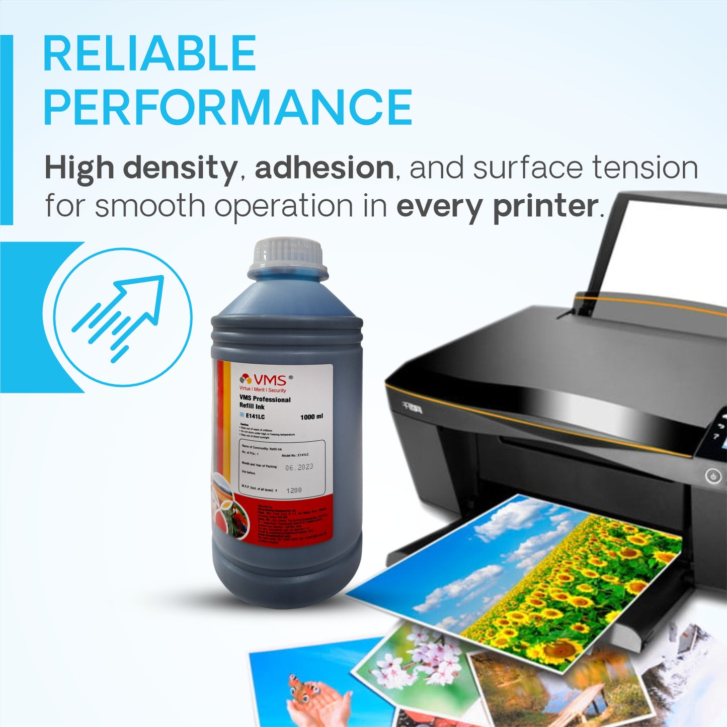 VMS Professional Light Cyan 1Ltr Refill Ink Reliable Performance