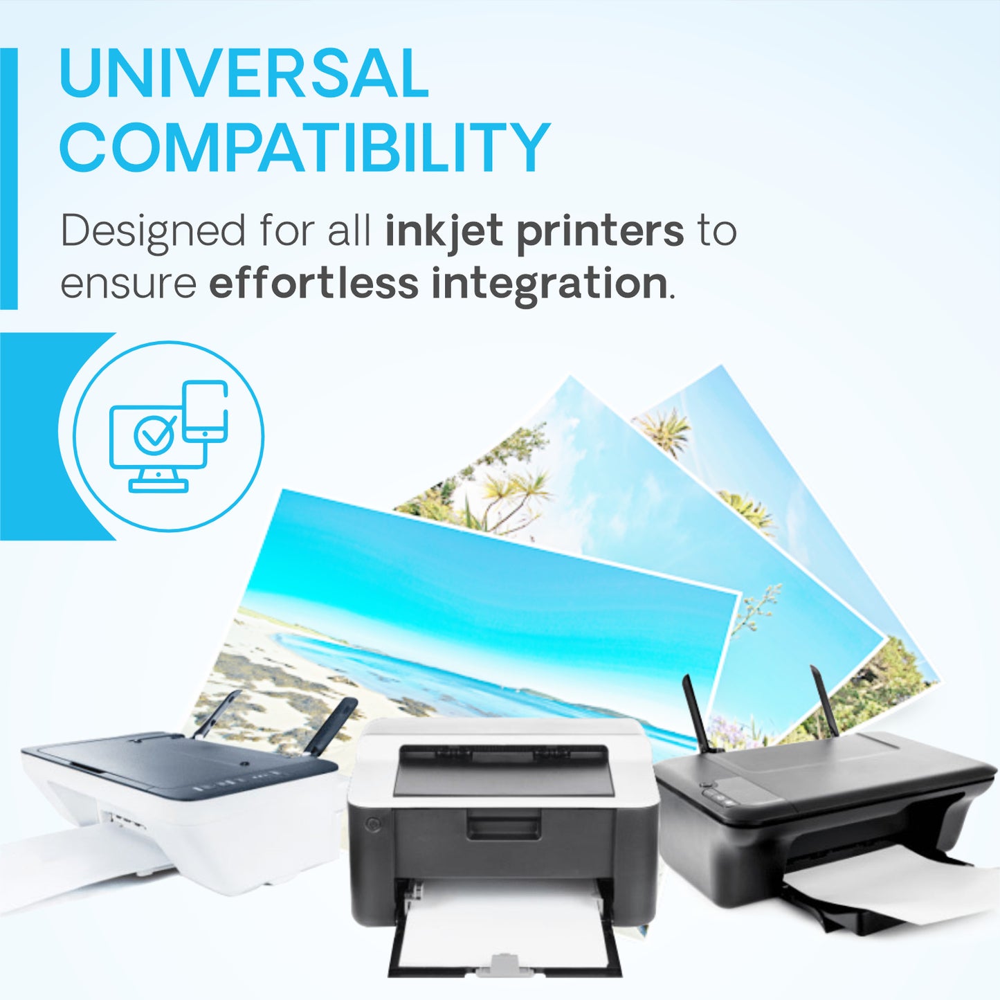 VMS Professional Light Cyan 1Ltr Refill Ink Universal Compatibility