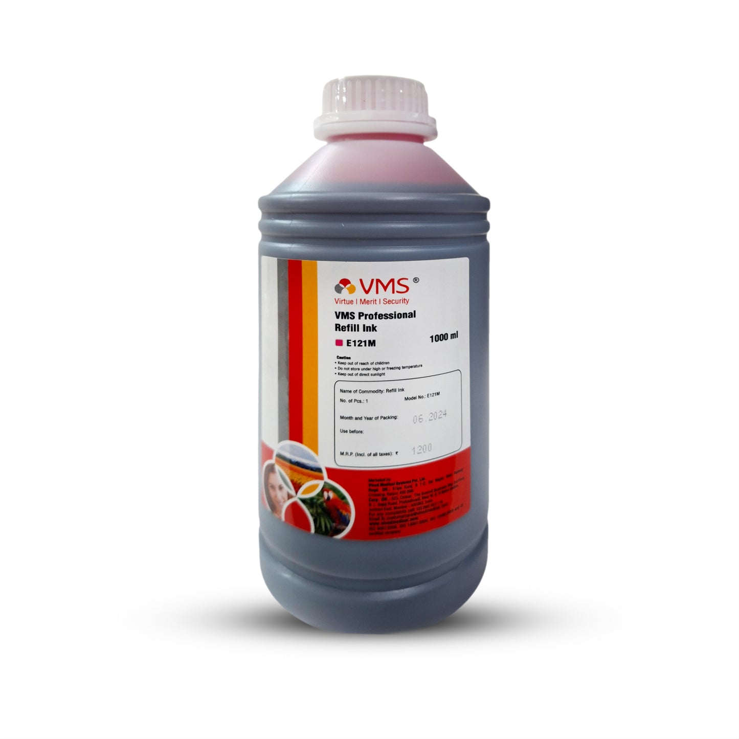 VMS Professional Magenta 1Ltr Refill Ink Bottle