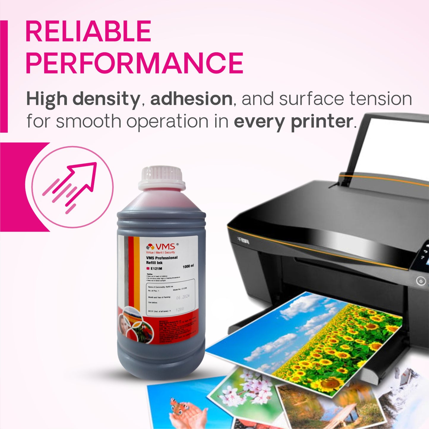 VMS Professional 1Ltr Refill Ink Magenta Reliable Performance
