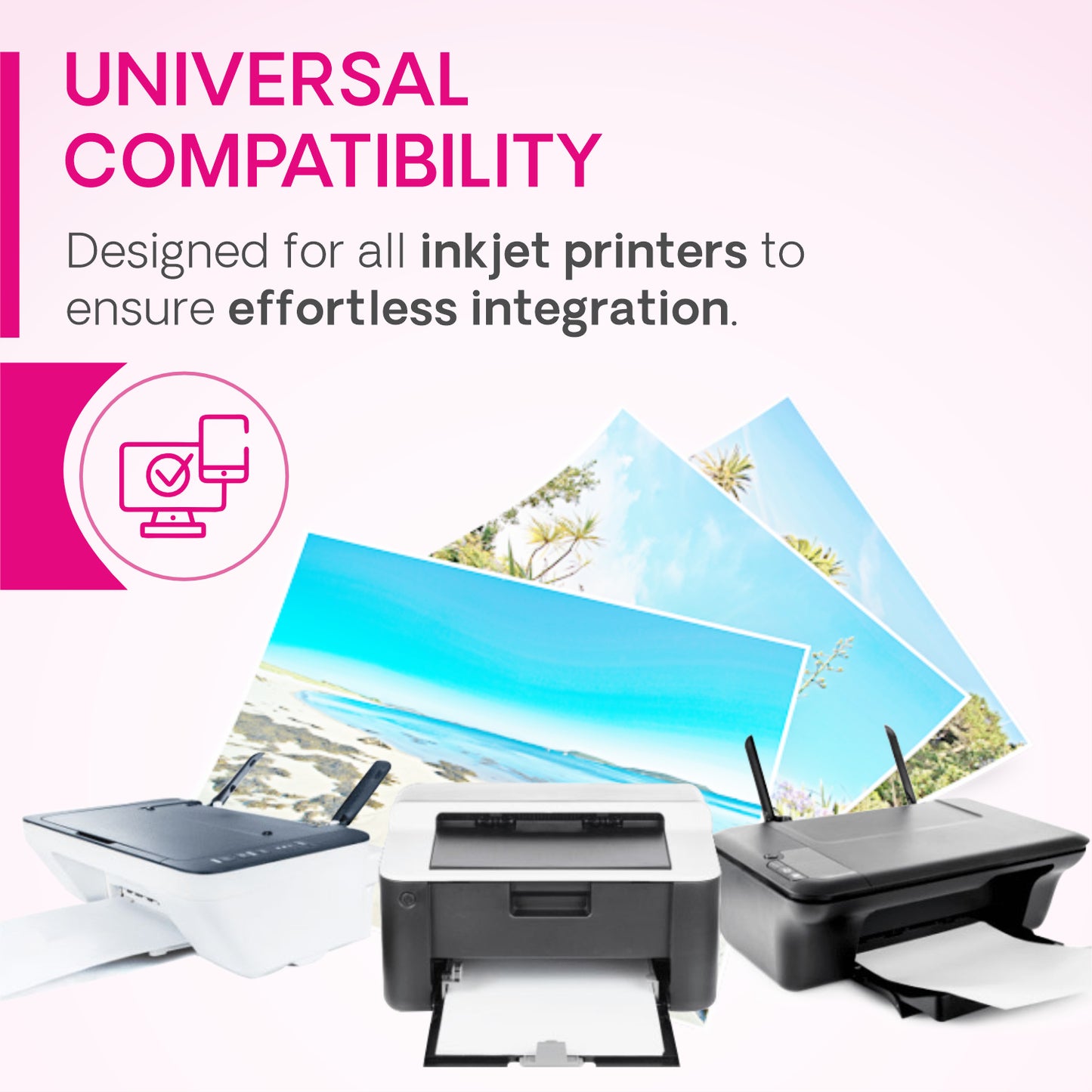VMS Professional Magenta 1Ltr Refill Ink Bottle Universal Compatibility