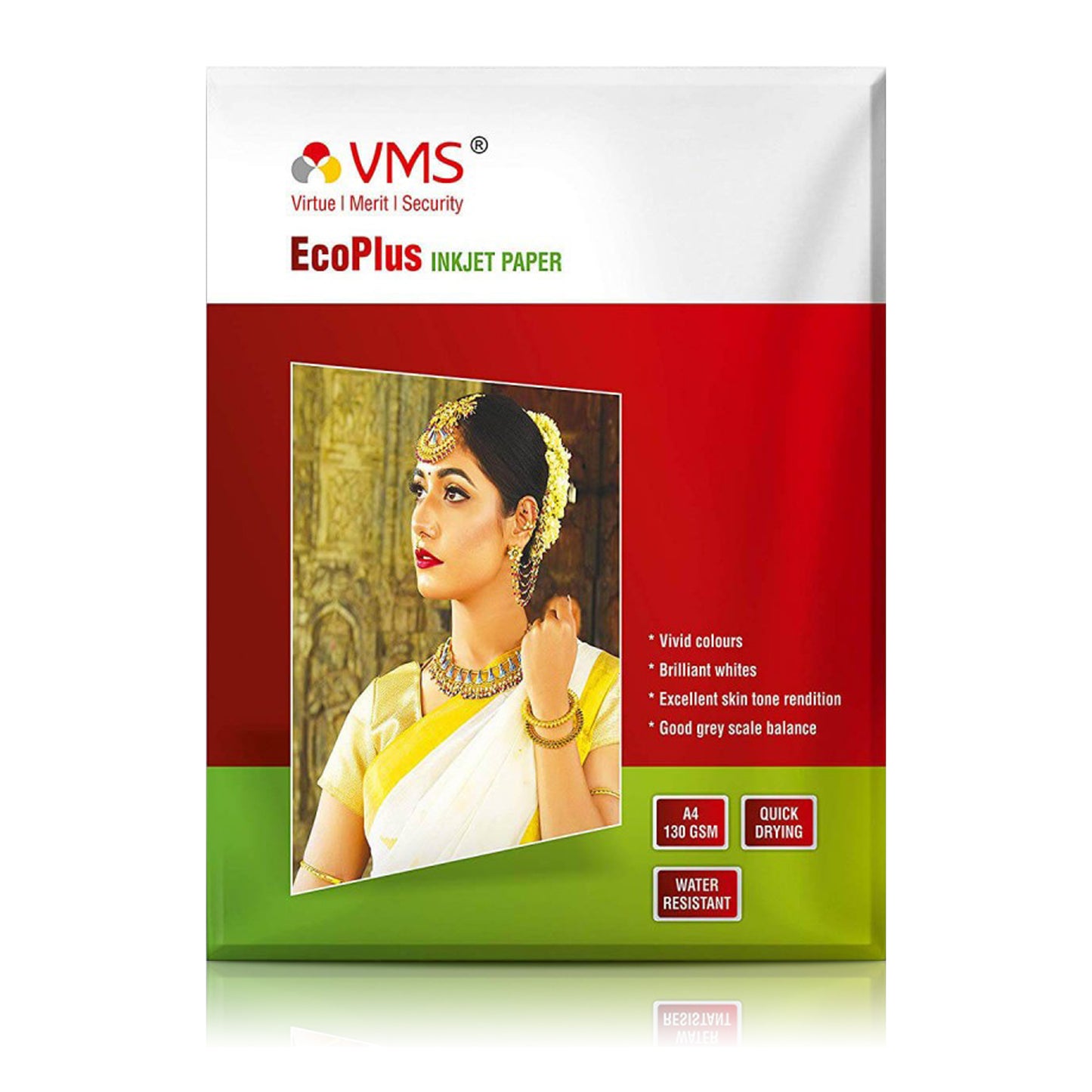 VMS EcoPlus 130 GSM A4 Glossy Photo Paper 50 Sheets Pack Front