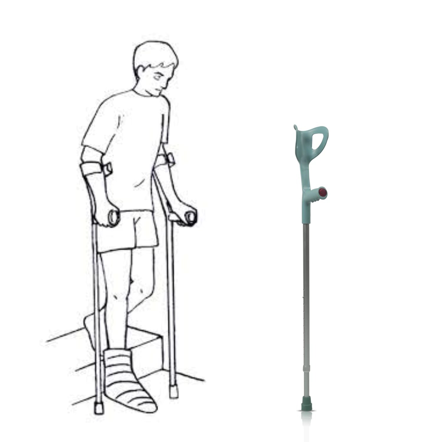 VMS Careline Elbow Crutch Walking Cane Application