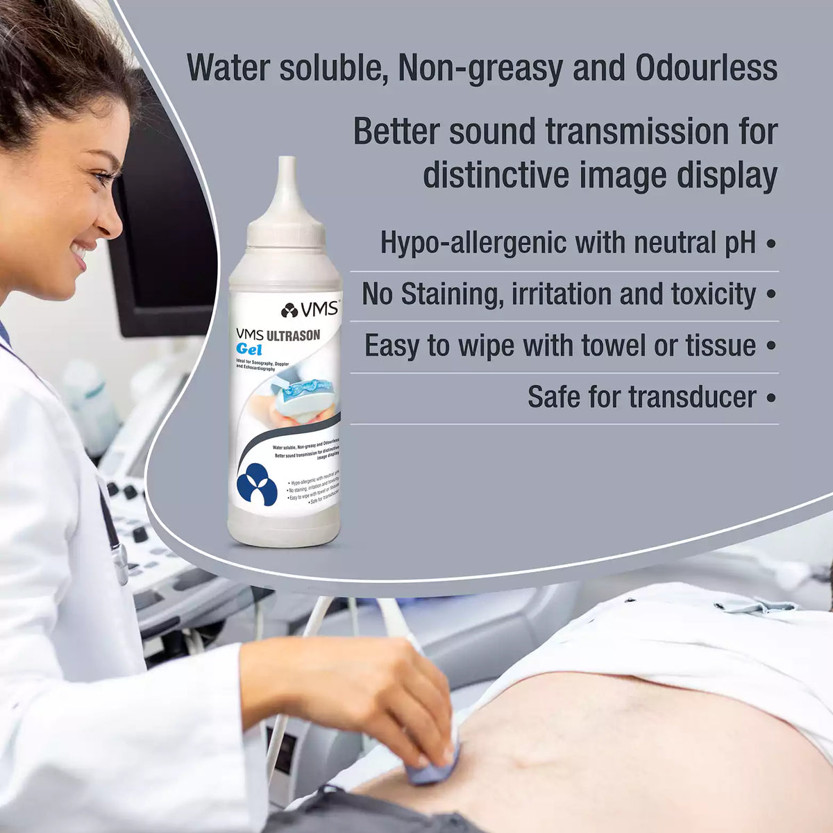 VMS Ultrason Gel - Blue Features