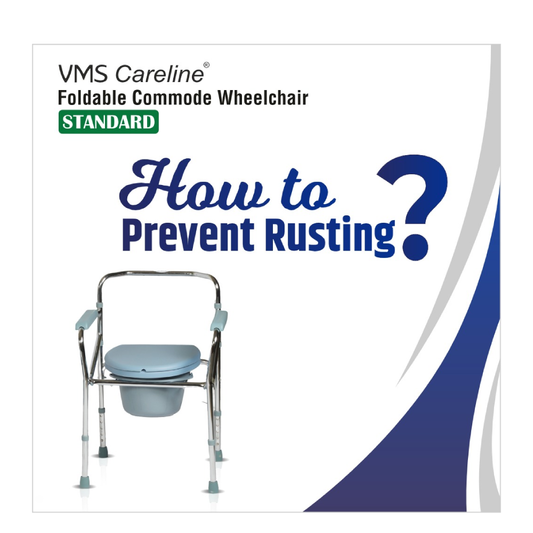 VMS Careline Foldable Commode Wheelchair