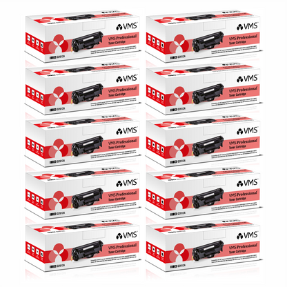 VMS Professional Refillable Black Toner Cartridge Q2612AR Pack of 10