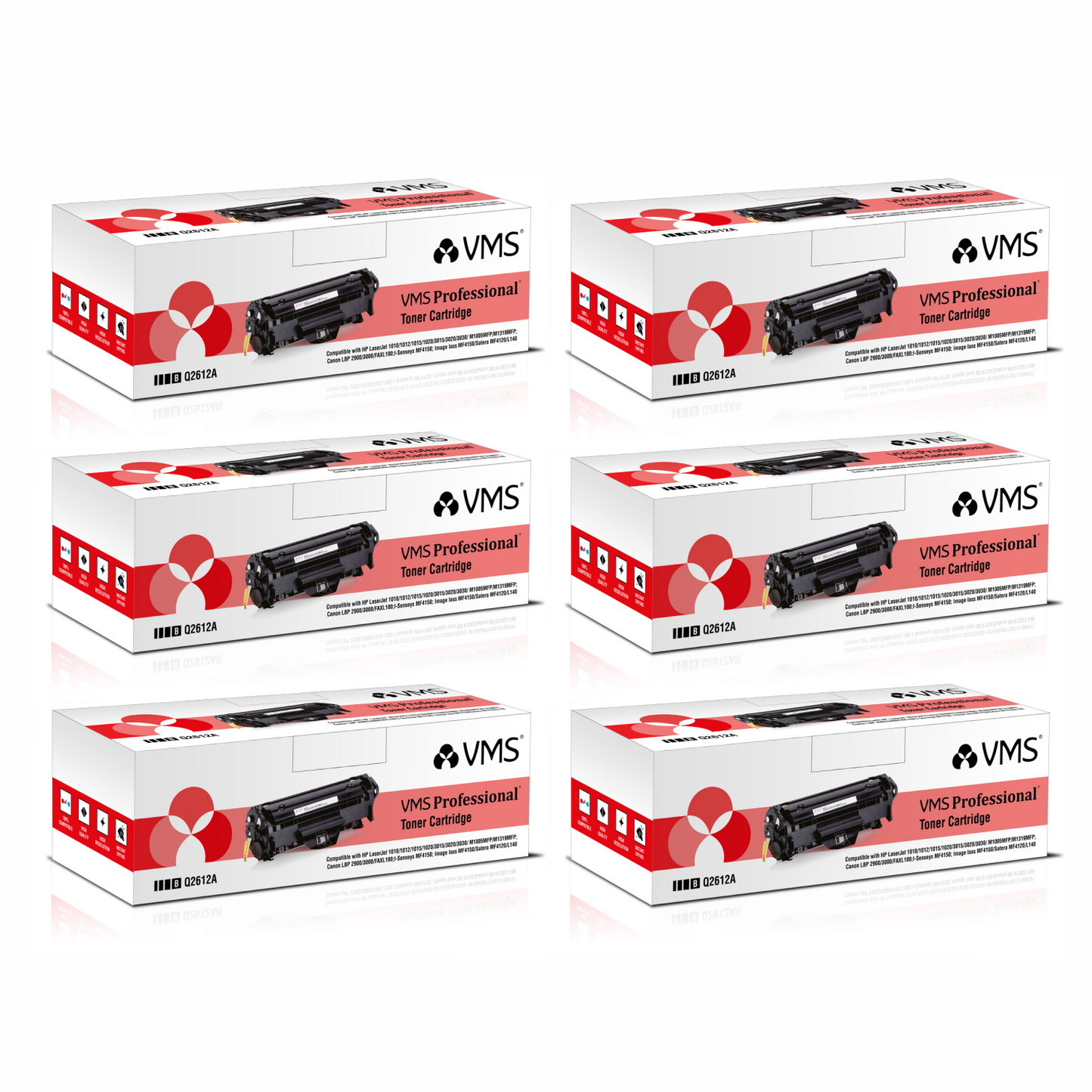 VMS Professional Black 12A Toner Cartridge 12A / Q2612A Compatible for HP Laserjet Series and Canon LBP Series (Yield 2000 to 2500 Pages)