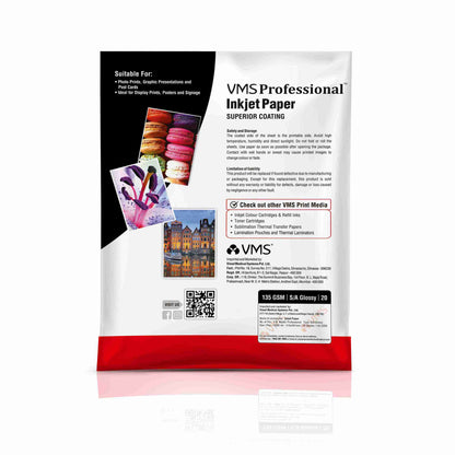 VMS Professional 135 GSM A4 Self Adhesive Photo Paper – Superior Coating