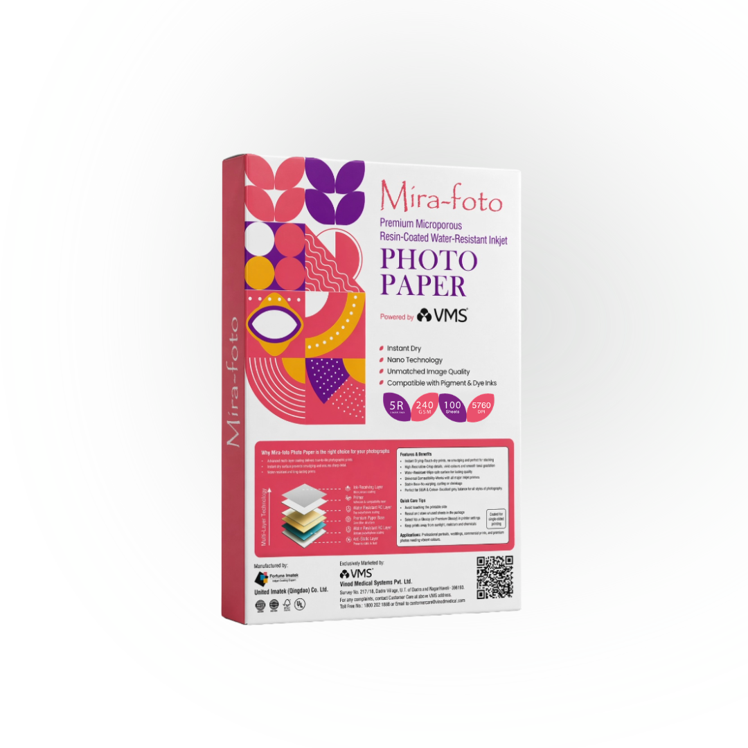 Mira~foto High Gloss Inkjet 240 GSM 5R Photo Paper 5x7 Inch – 100 Sheets