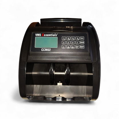 VMS Essentials CCM02 Semi Value Note/Currency Counter - Advanced Counterfeit Detection with UV, MG,IR Sensors and a 1-year offsite Warranty.