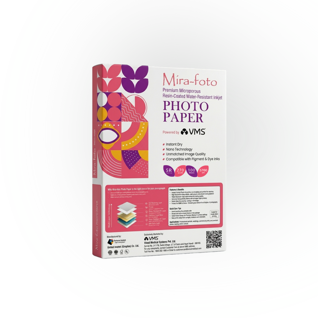 Mira~foto High Gloss Inkjet 270 GSM 5R Photo Paper 5x7 Inch – 100 Sheets