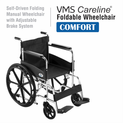 VMS Careline Foldable Manual Wheelchair - Comfort