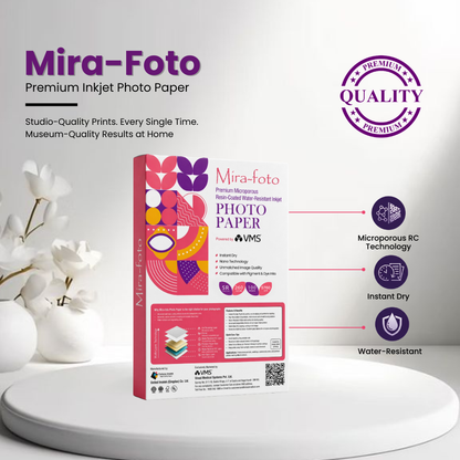 Mira~foto High Gloss Inkjet 260 GSM 5R Photo Paper 5x7 Inch – 100 Sheets