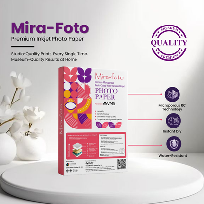 Mira~foto High Gloss Inkjet 240 GSM 5R Photo Paper 5x7 Inch – 100 Sheets