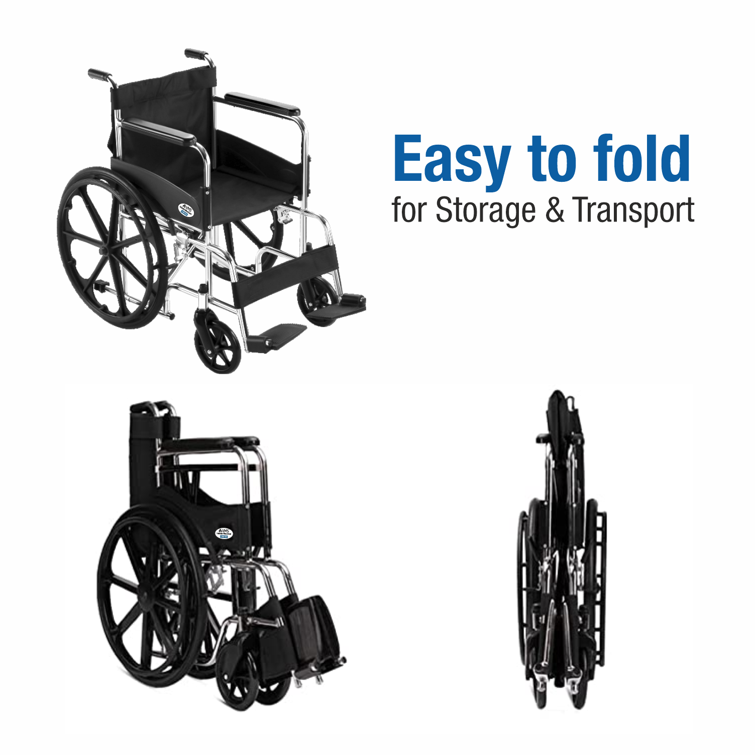 VMS Careline Easy to Fold Wheelchair - Comfort