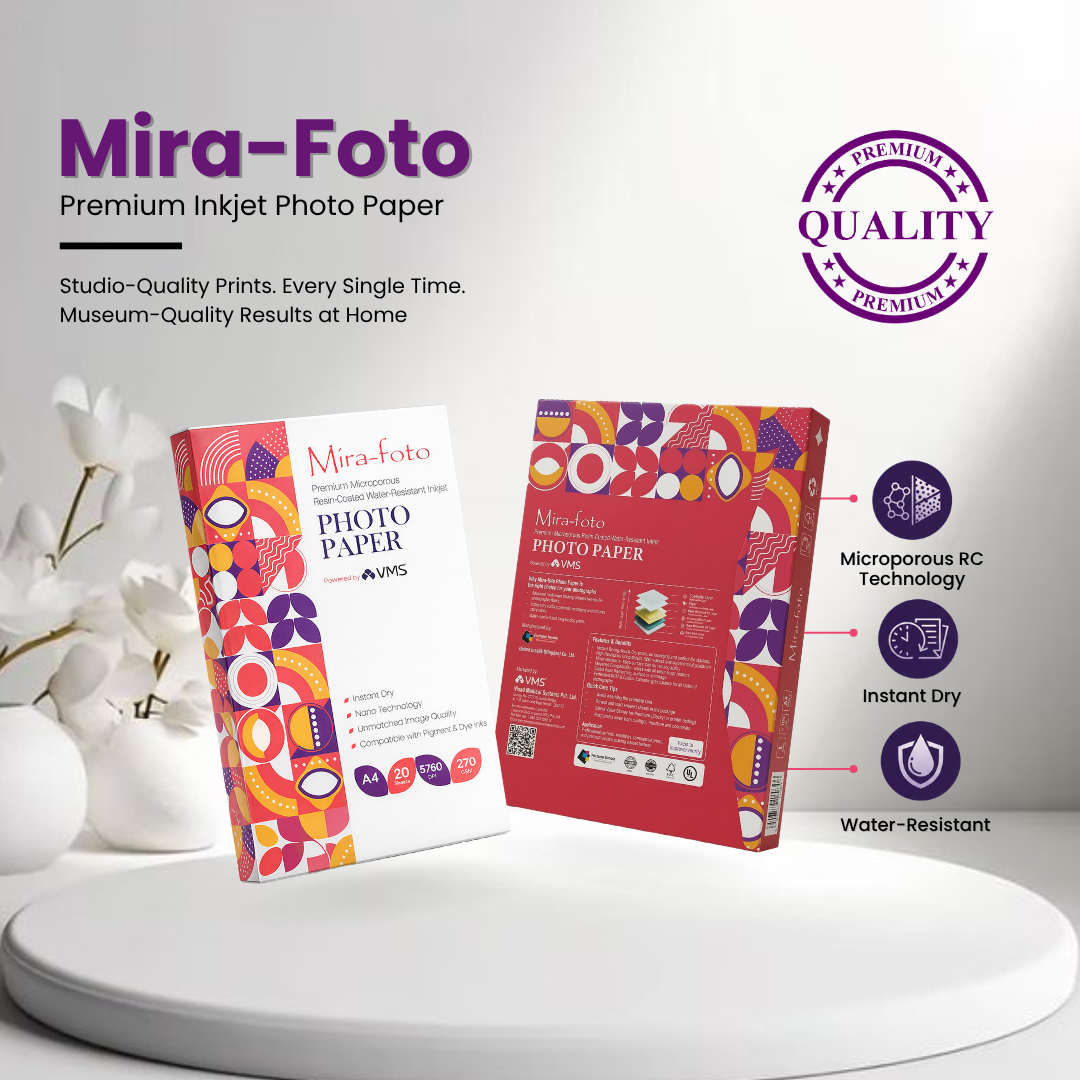 Mira~Foto Premium Glossy Inkjet A4 Photo Paper 270 GSM – 20 Sheets