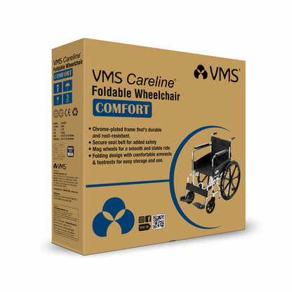 VMS Careline Foldable Manual Wheelchair - Comfort Box