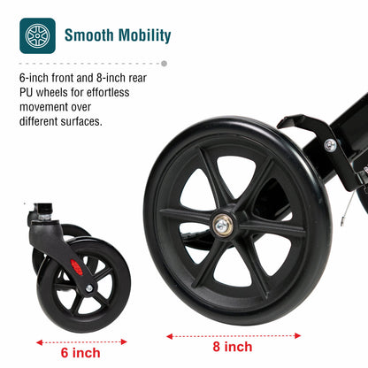 VMS Careline Foldable Portable Transit Wheelchair Airlite -Black