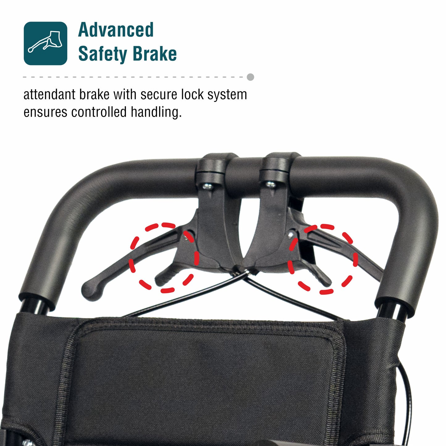 VMS Careline Foldable Portable Transit Wheelchair Airlite -Black