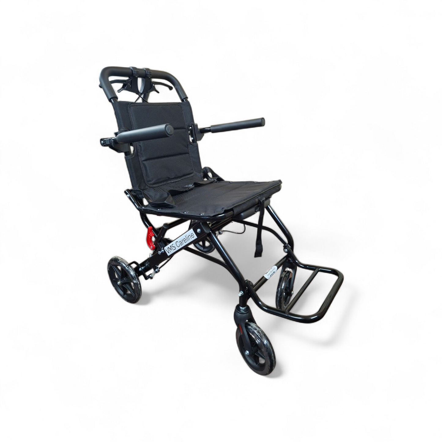 VMS Careline Foldable Portable Transit Wheelchair Airlite -Black