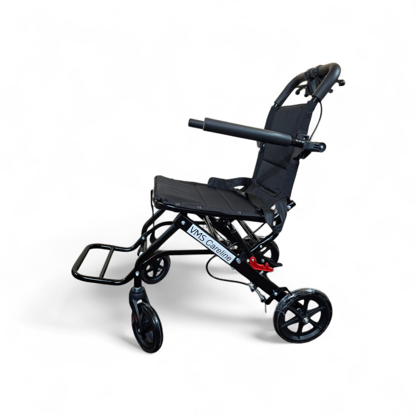 VMS Careline Foldable Portable Transit Wheelchair Airlite -Black