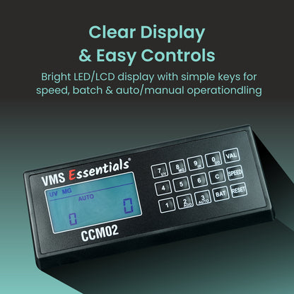 VMS Essentials CCM02 Semi Value Note/Currency Counter - Advanced Counterfeit Detection with UV, MG,IR Sensors and a 1-year offsite Warranty.