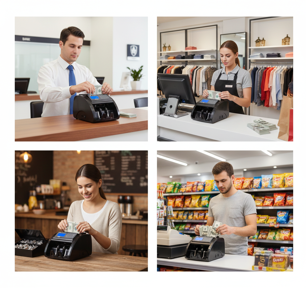 VMS Essentials CCM02 Semi Value Note/Currency Counter - Advanced Counterfeit Detection with UV, MG,IR Sensors and a 1-year offsite Warranty.