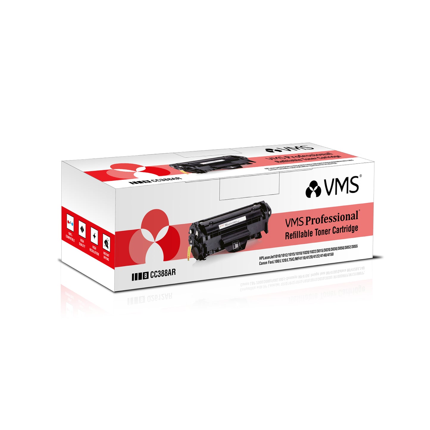 VMS Professional Refillable Black Toner Cartridge CC388AR