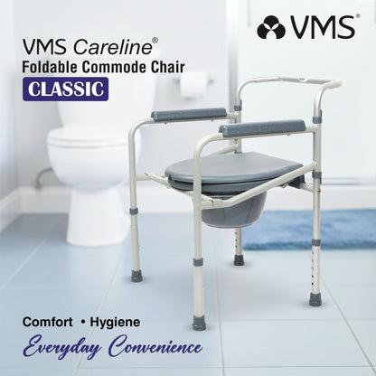 VMS Careline foldable commode chair