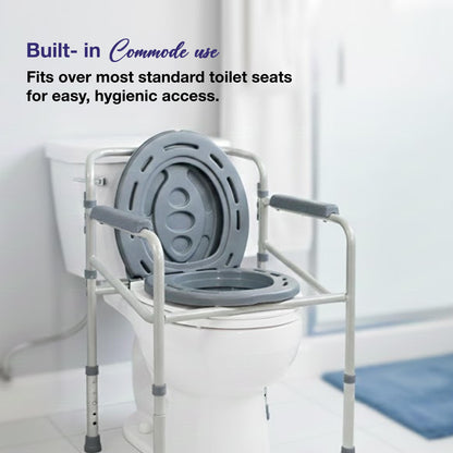 VMS Careline Foldable Commode Chair with built in Commode use 