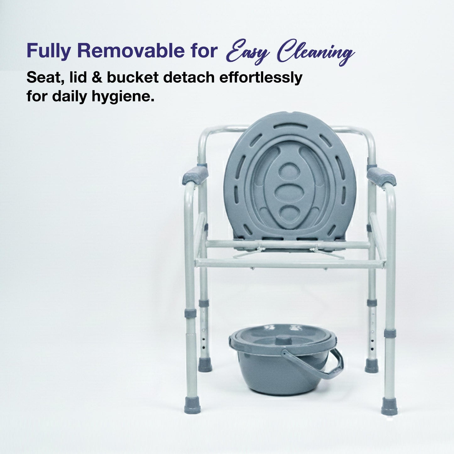 VMS Careline Foldable Commode Chair - CLASSIC